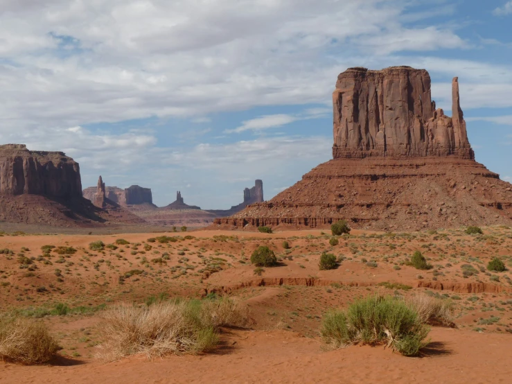 the desert is full of tall rock formations