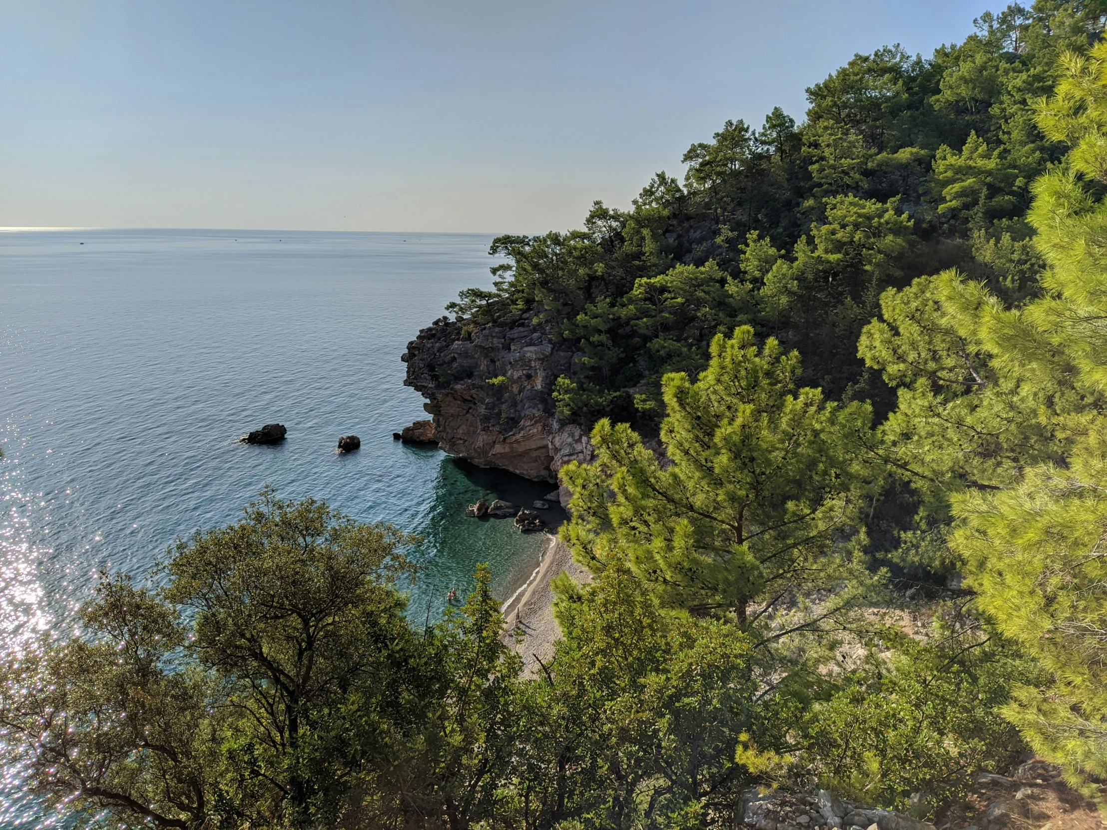 a body of water with a boat in the distance