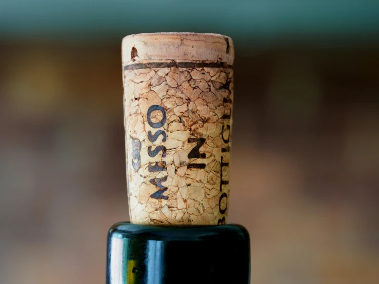 a close up view of a bottle of wine