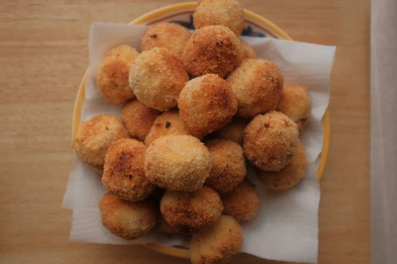 a basket full of food sitting on top of a table