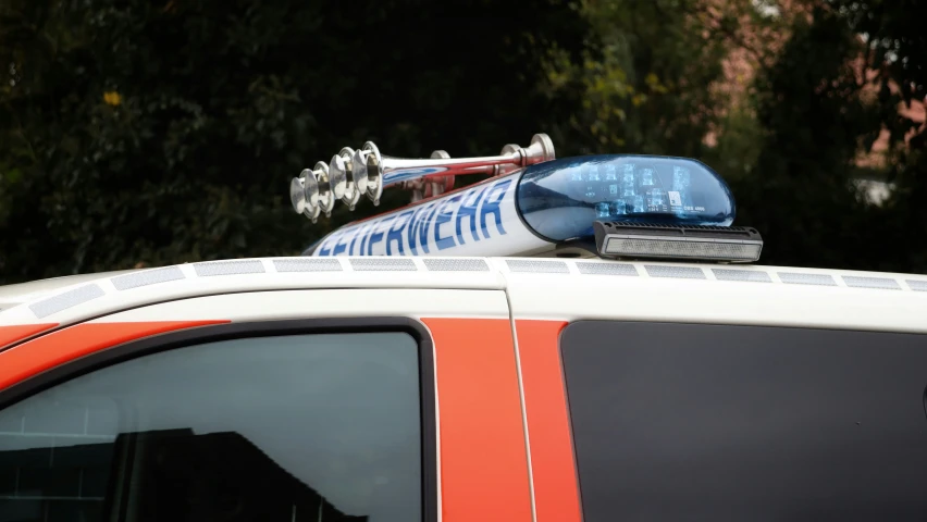 a police car with the roof rack removed