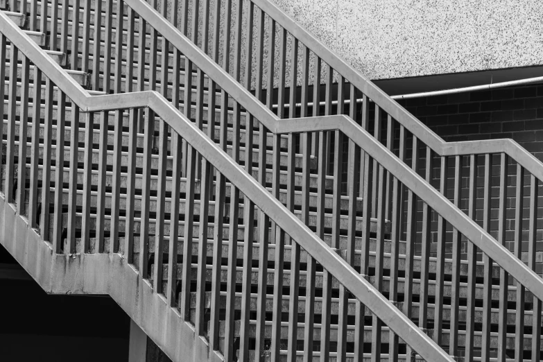 a black and white po of metal stairs
