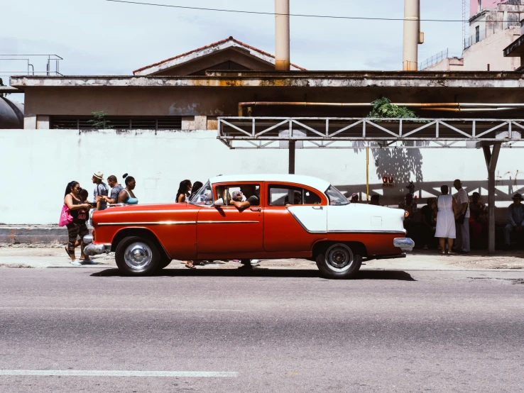 a classic car in the street of havana