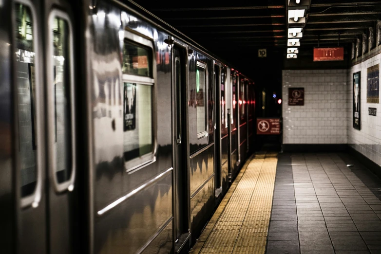 a train is pulled up to the platform