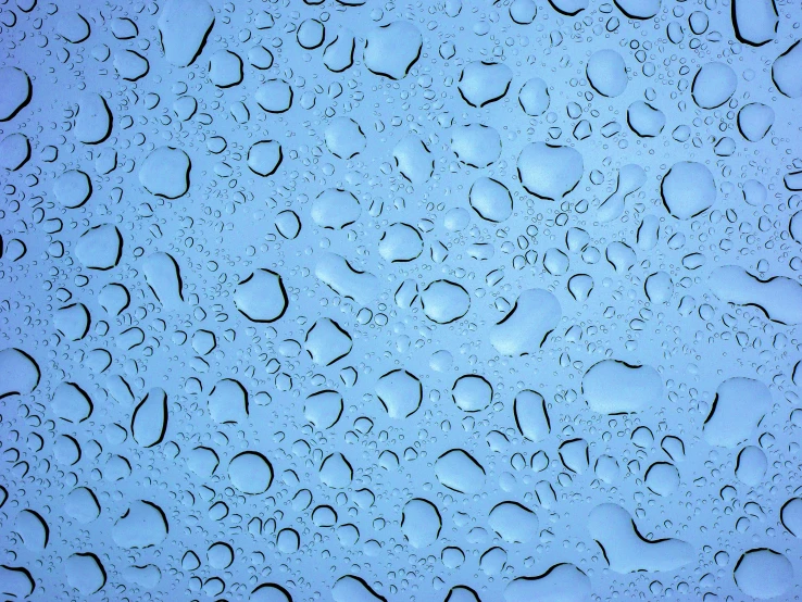 water droplets on glass to make it blue