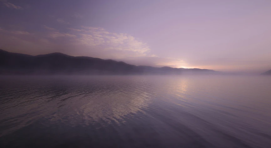 the sun is shining brightly over a lake