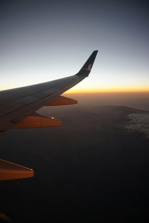 view from the airplane looking out at the sky