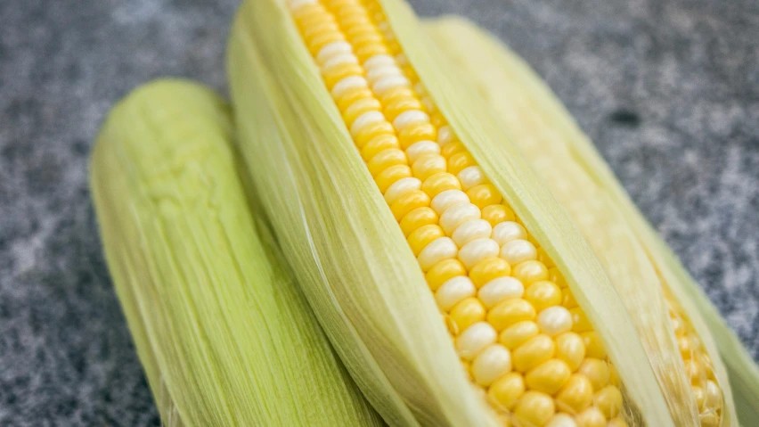 the top part of a peeled ear of corn