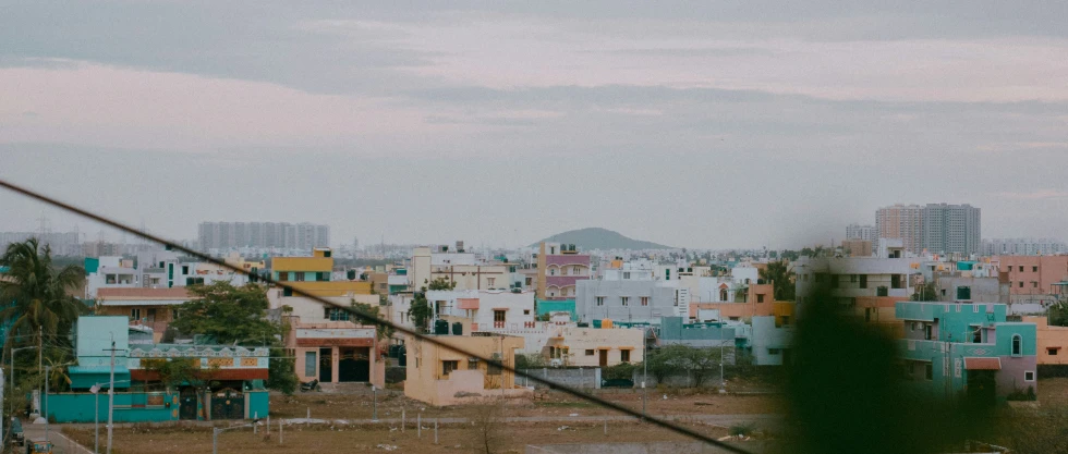 a town filled with lots of colorful buildings