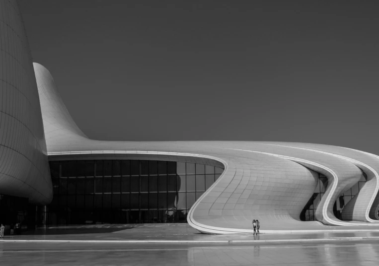 a black and white pograph of a building