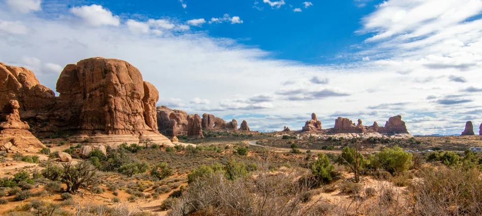 landscape s with rocks and trees, with blue sky