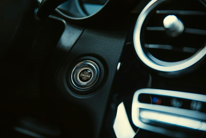 an automatic gear stick inside of a car