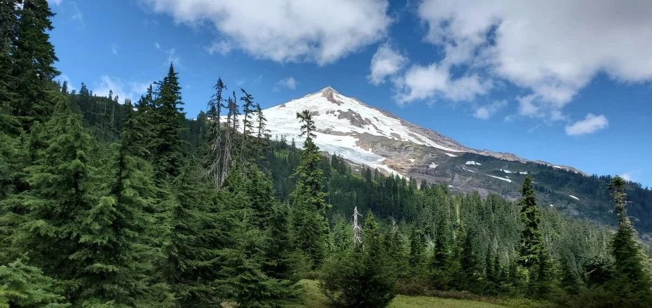 a po of a mountain range near trees