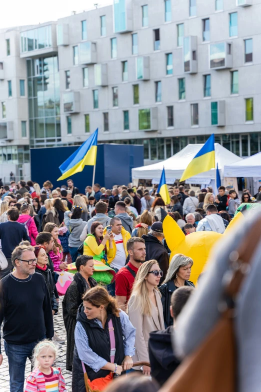 a crowd of people gathered at a festival