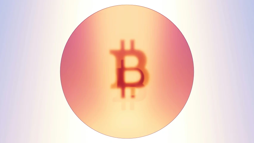 a bit coin is shown with a light in the middle