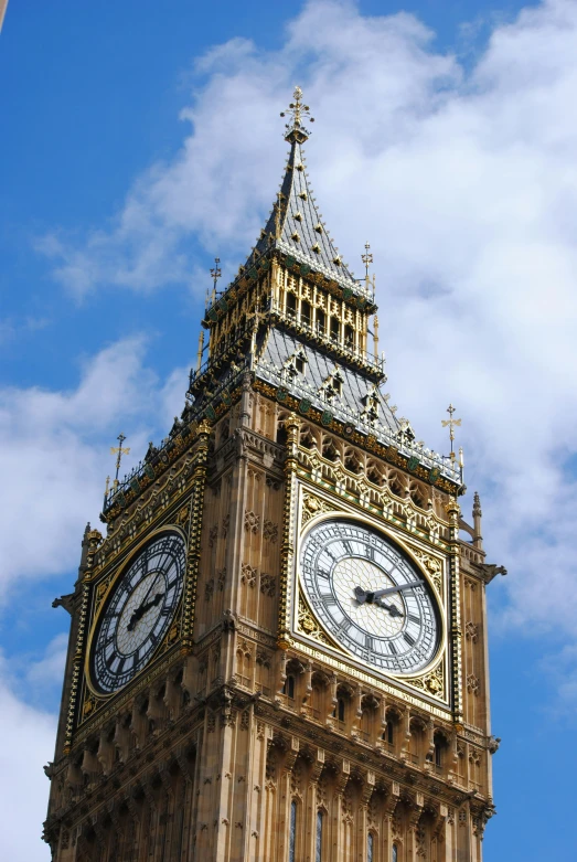 the clock tower is built and features ornate detailing