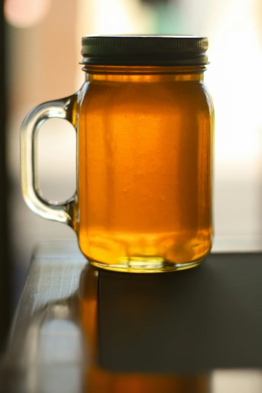 a jar that is sitting on a table