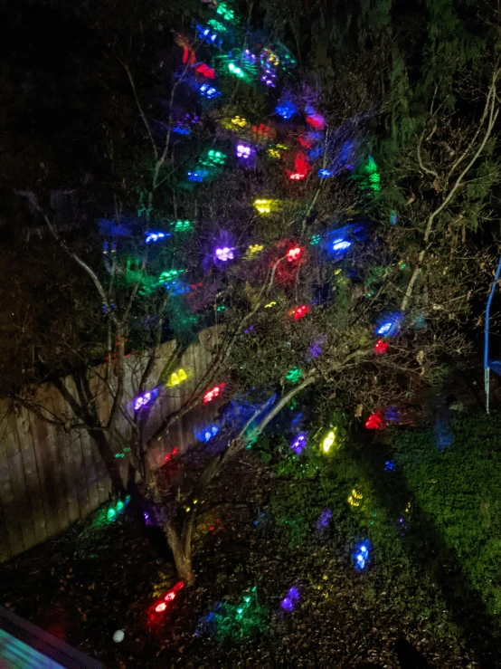 this christmas tree is all decorated in different colors