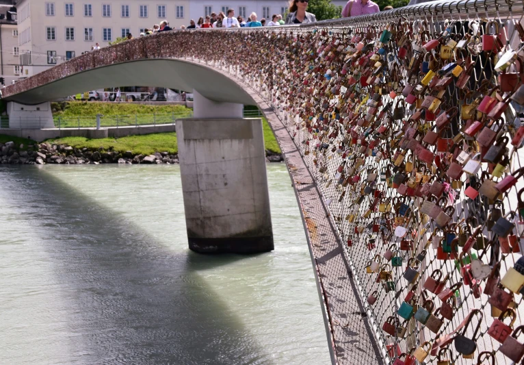 bridge with lots of hearts attached to it