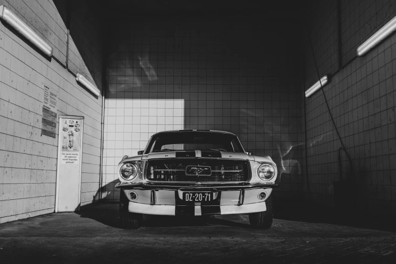 an image of a truck parked in the garage