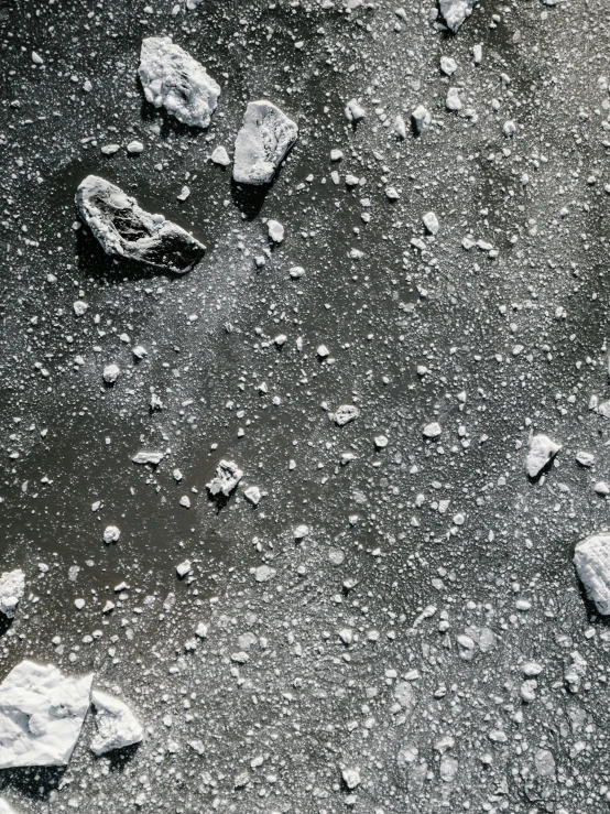 rock - strewn waters at night in a rain storm