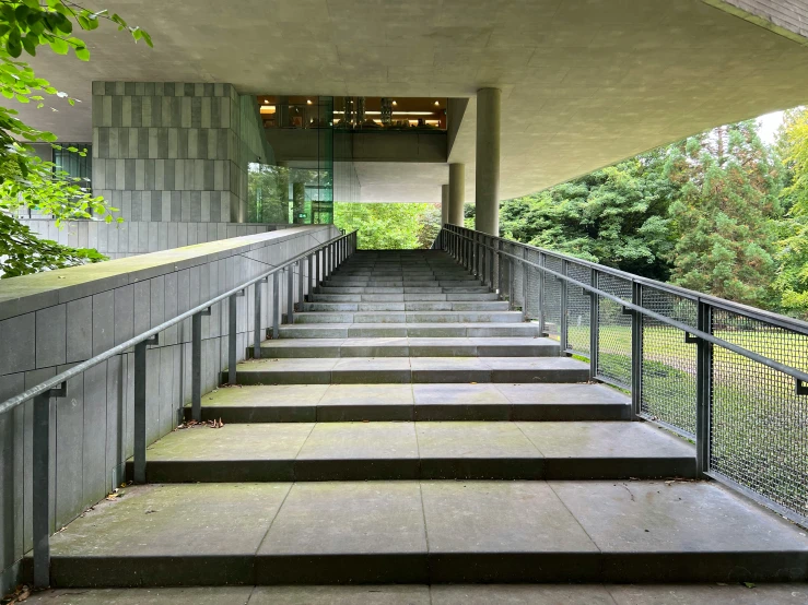 the steps to an office building that have steps on each side