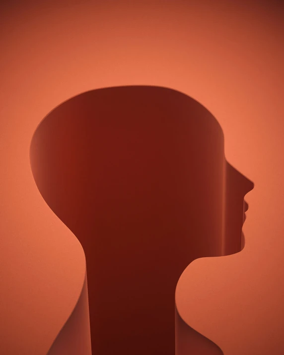 silhouetted woman with red background with orange and pink color