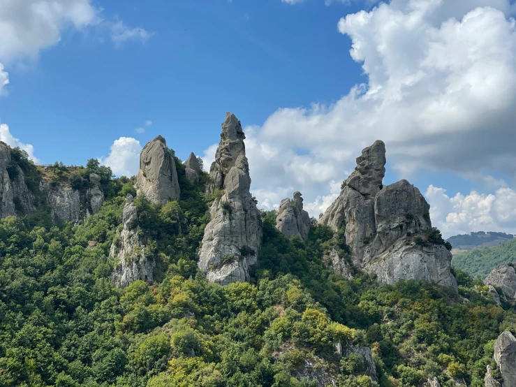 a view from the summit of a mountain of rocks