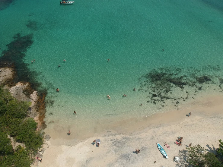 people at the waters edge on the beach