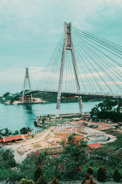 a bridge spanning across a large body of water