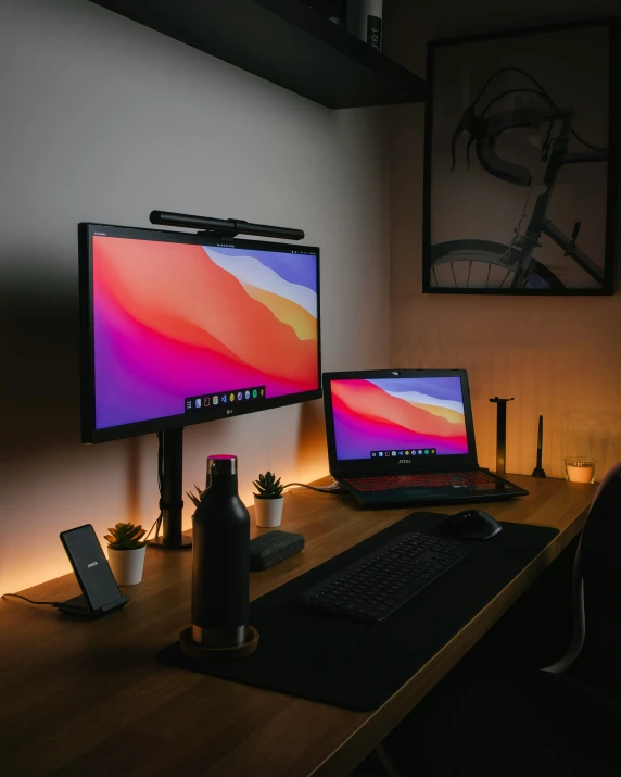 a desktop computer is displayed on a desk