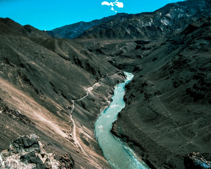 there is a view of the water coming up in the valley