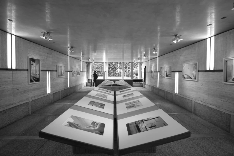 the long table in the center of the hall