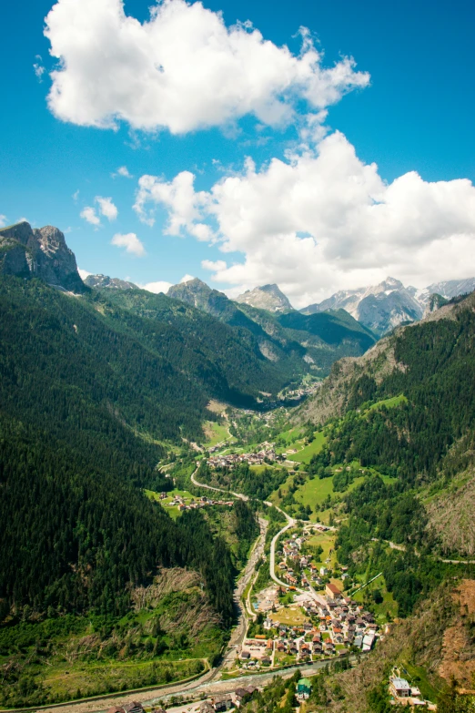 the town is nestled in the mountain valley