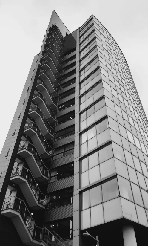 black and white po of a high rise building