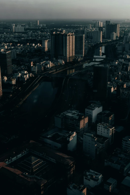 the po shows the skyline with very high buildings