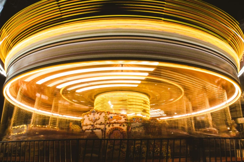 an image of a carnival ride going down the street