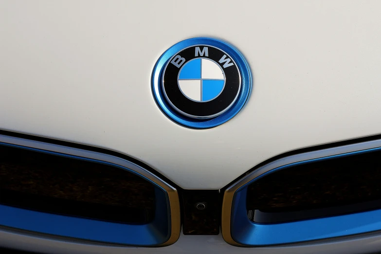 a close up of the emblem on a bmw car