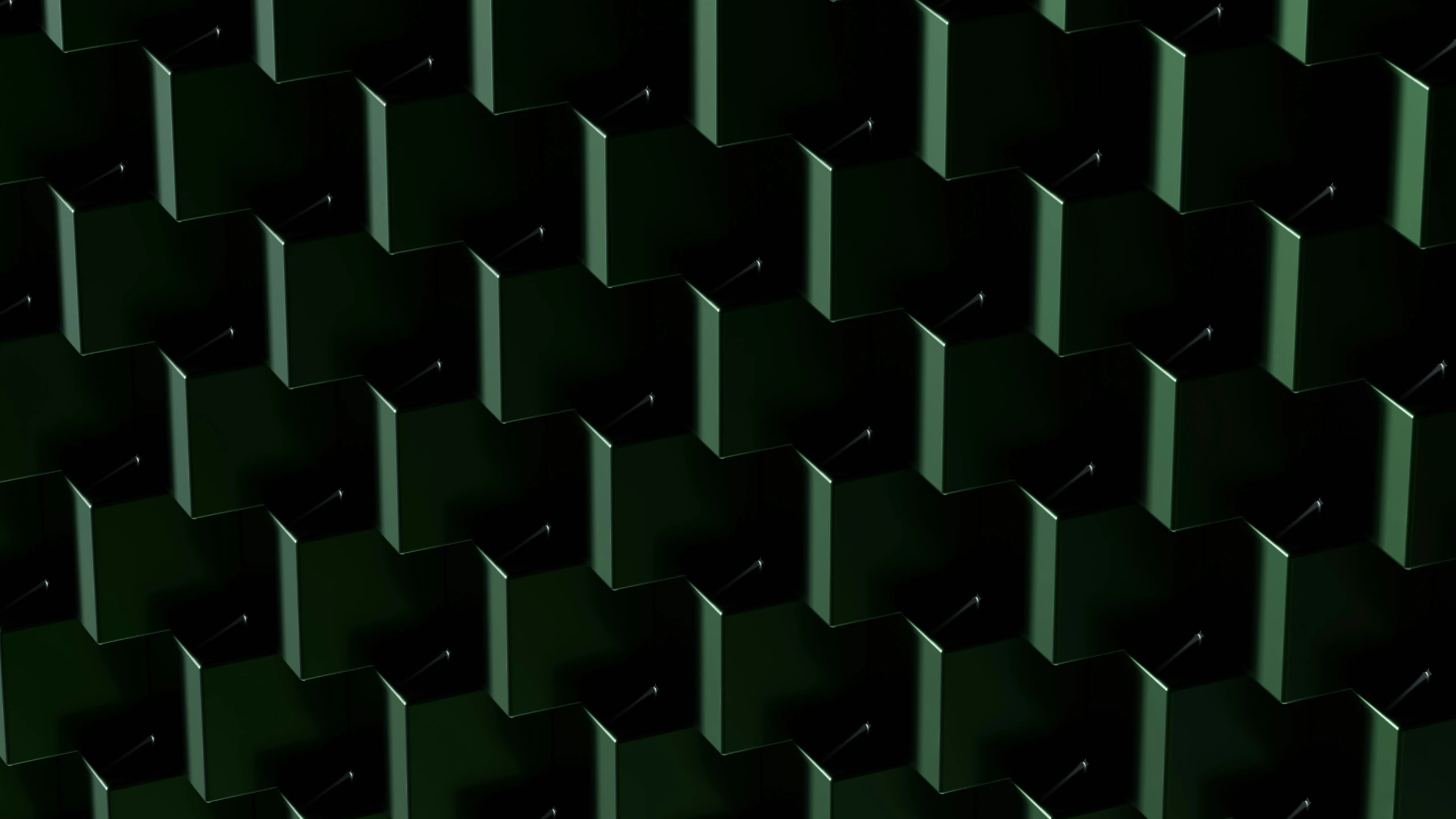 green square tiles that look like they are made from some sort of steel