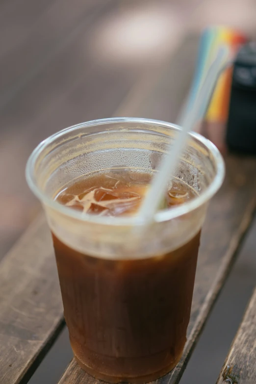 a drink with a straw in the cup