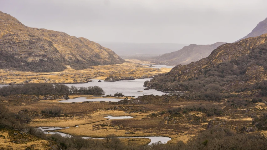 mountains surrounding the valley where several lakes are situated