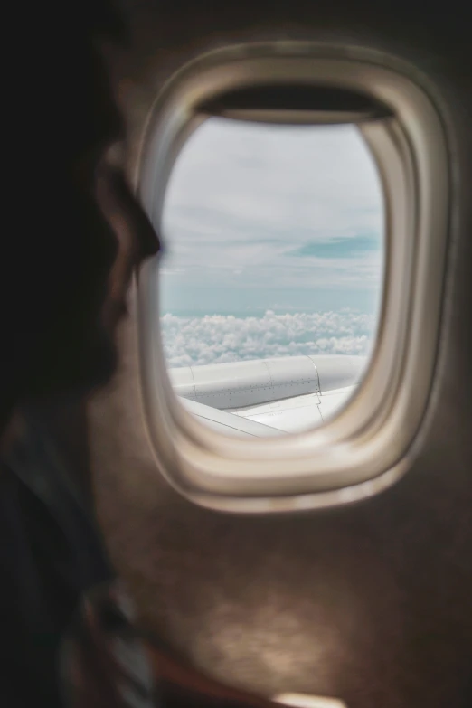 the view from an airplane window as it flies in the sky