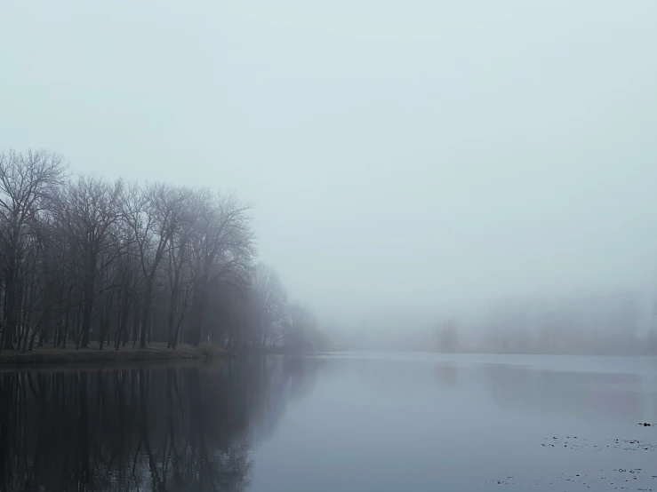 the body of water that is empty in the fog