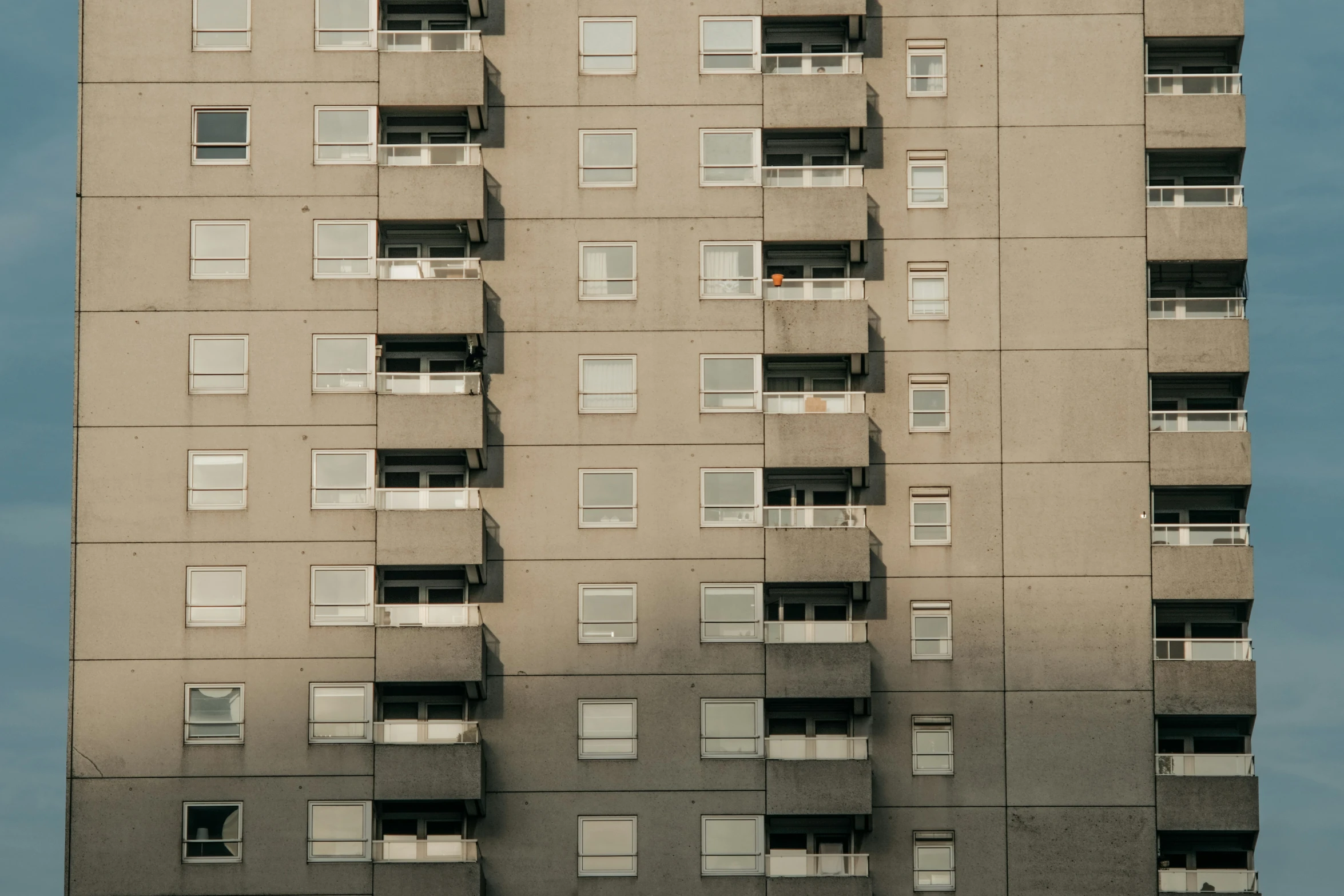 many windows on the side of the building