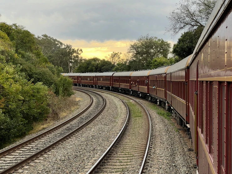 this is an image of a train coming down the tracks