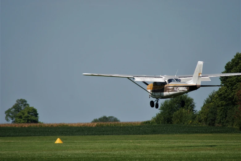 an airplane is taking off to take off