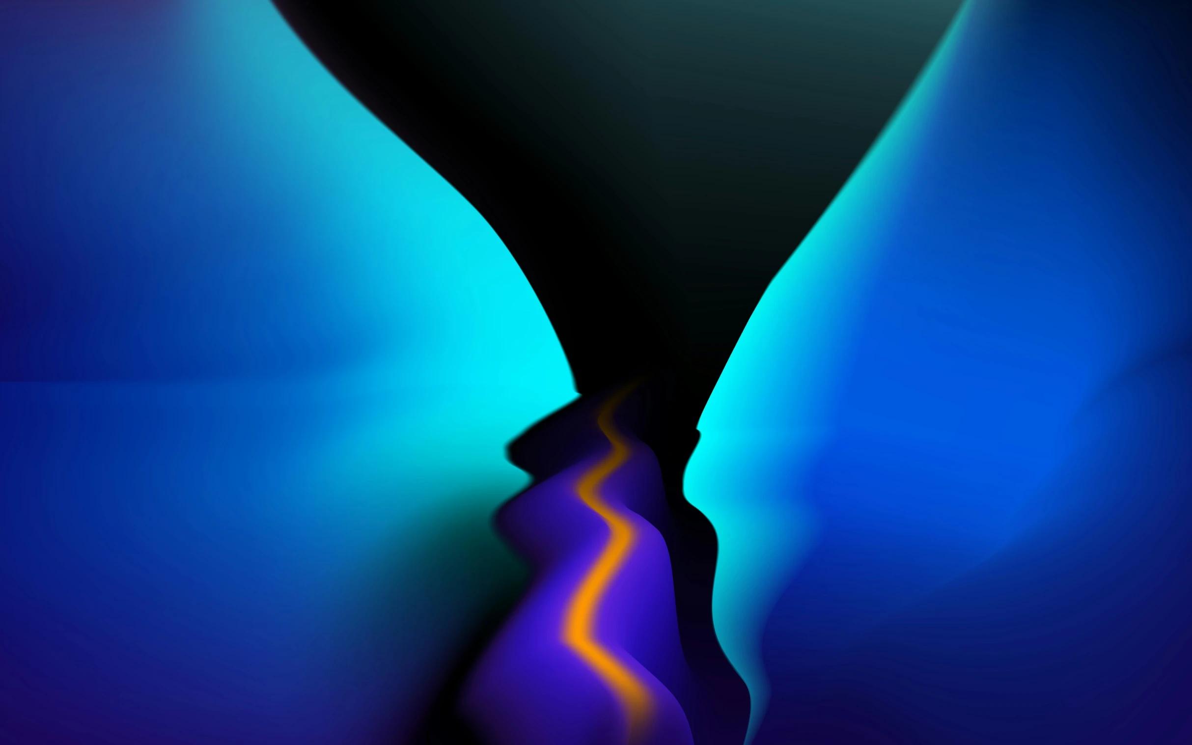 an abstract image of a vase with blue and yellow colors