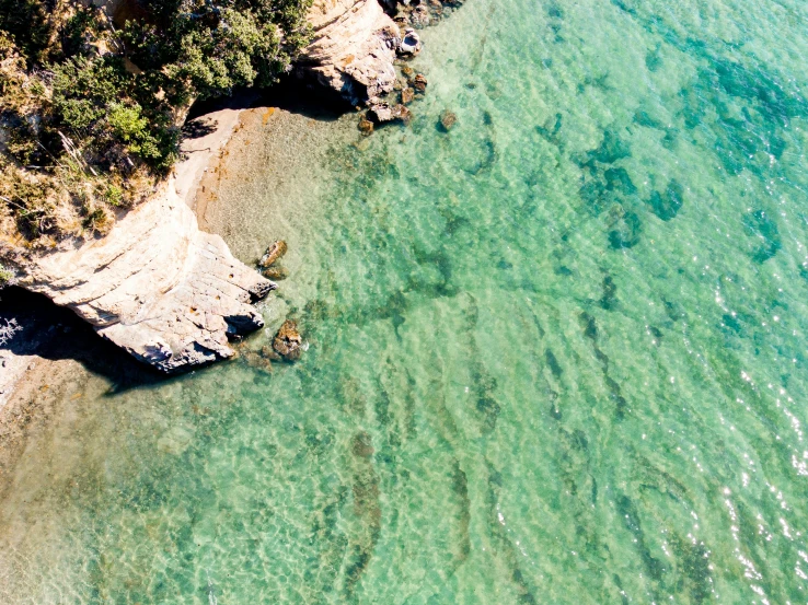 aerial view of a body of water and shorelines