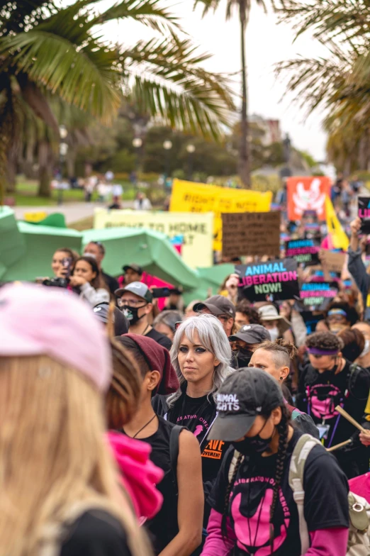 there are a lot of people marching together