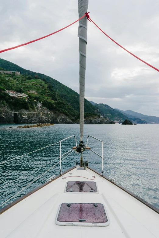 the view from a sailboat in the water